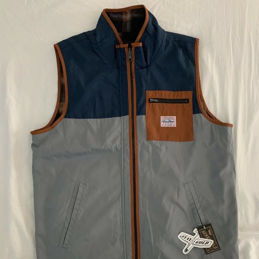 Benny Gold Alpine Reversible Grey Vest Brand New